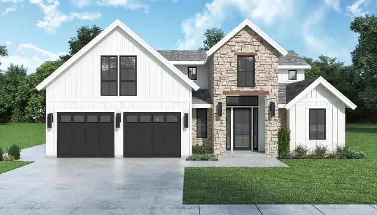 image of 2 story modern farmhouse plan 8831